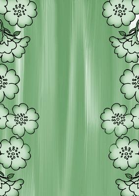 Mint Green Painted Blossom Edge A4 Backing Paper