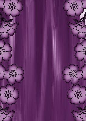 Purple Painted Blossom Edge A4 Backing Paper