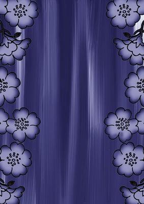 Dark Blue Painted Blossom Edge A4 Backing Paper