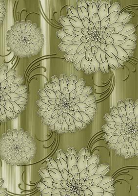 Olive Painted Big Floral A4 Backing Paper