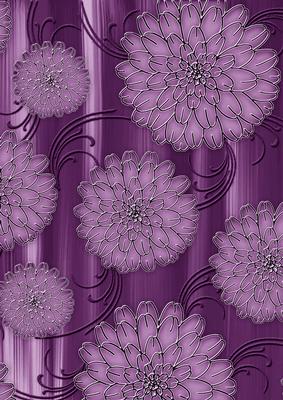 Purple Painted Big Floral A4 Backing Paper