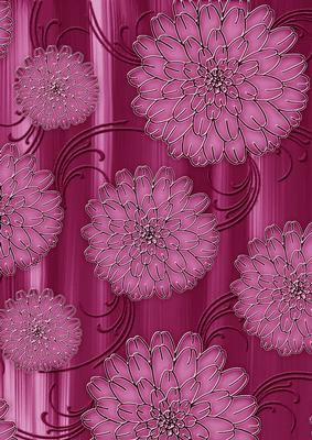 Cerise Painted Big Floral A4 Backing Paper
