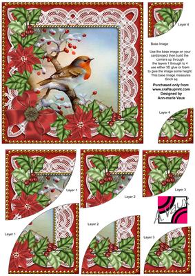 Red Robin Poinsettia 6in Duo Corner Stacker