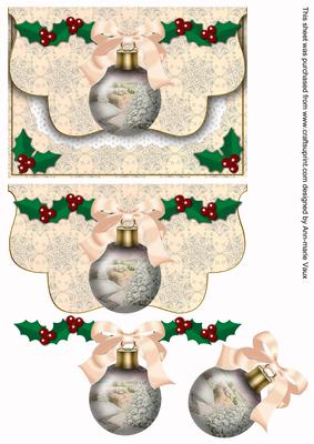 Snow Scene Tree Bauble Flap Decoupage Step by Step