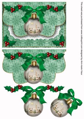 Winter Pub Bauble Flap Decoupage Step by Step