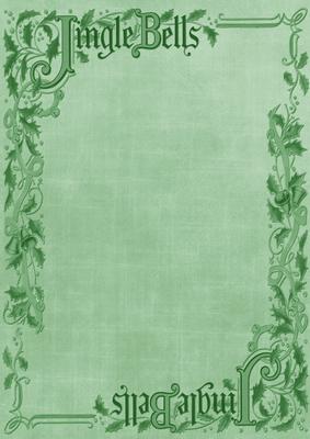 Mid Green Jingle Bells Christmas A4 Backing Paper