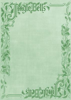 Mint Green Jingle Bells Christmas A4 Backing Paper
