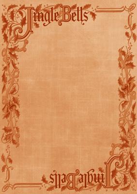 Burnt Orange Jingle Bells Christmas A4 Backing Paper
