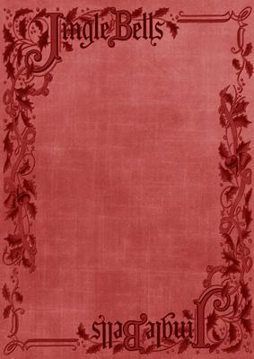 Dark Red Jingle Bells Christmas A4 Backing Paper