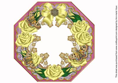 Lemon Roses Cersie Lace Octagon 8inch Frame Sheet