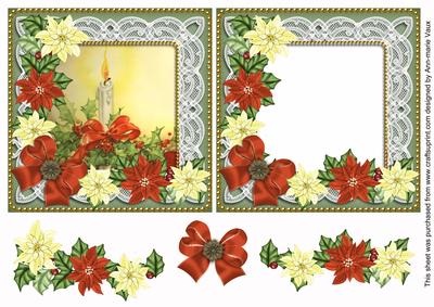 Red Candle Poinsettia Reverse Decoupage Step by Step
