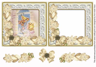 Angel Bell Pulling Poinsettia Reverse Decoupage Step by Step