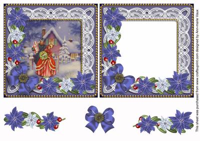 Christmas Couple Poinsettia Reverse Decoupage Step by Step