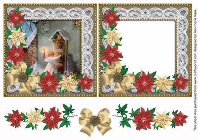 Choirboy Knocking Poinsettia Reverse Decoupage Step by Step