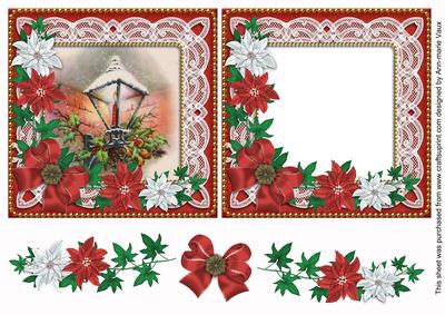 Christmas Lantern Poinsettia Reverse Decoupage Step by Step