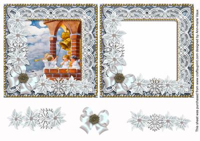 Angel Trio Poinsettia Reverse Decoupage Step by Step