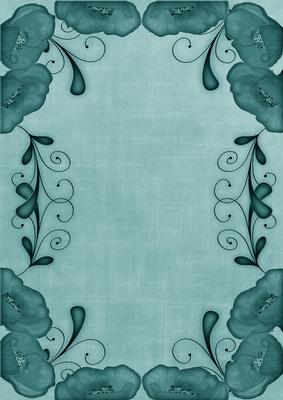Dusky Teal Poppy Linen Swirl Edge A4 Backing Paper