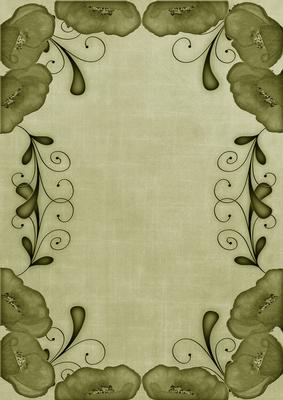Olive Poppy Linen Swirl Edge A4 Backing Paper