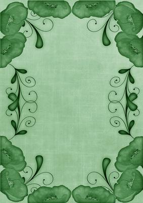Mid Green Poppy Linen Swirl Edge A4 Backing Paper