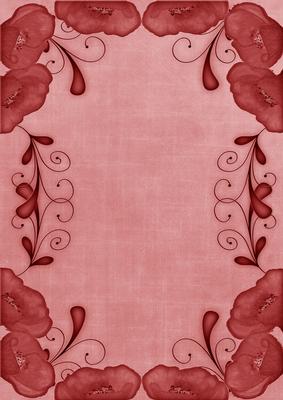 Red Poppy Linen Swirl Edge A4 Backing Paper
