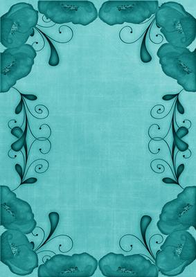 Teal Poppy Linen Swirl Edge A4 Backing Paper