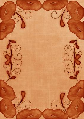 Burnt Orange Poppy Linen Swirl Edge A4 Backing Paper