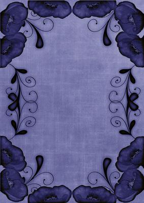 Dark Blue Poppy Linen Swirl Edge A4 Backing Paper