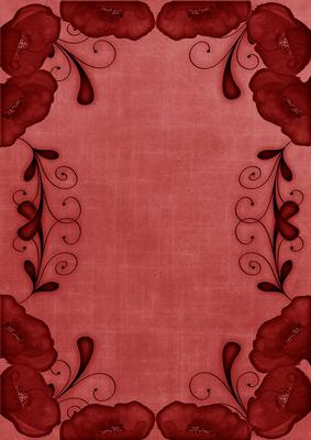 Dark Red Poppy Linen Swirl Edge A4 Backing Paper