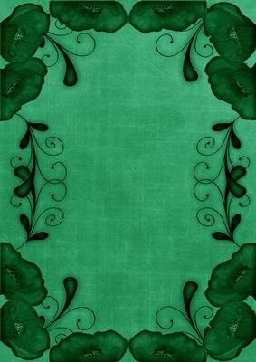 Dark Green Poppy Linen Swirl Edge A4 Backing Paper
