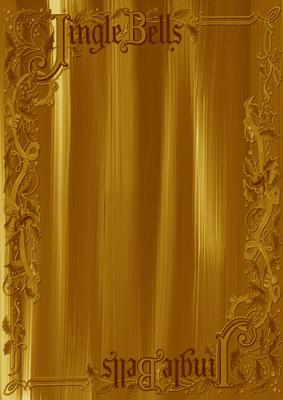 Gold Painted Jingle Bells A4 Backing Paper