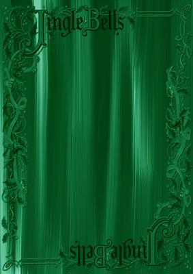 Dark Green Painted Jingle Bells A4 Backing Paper
