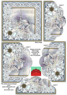 Blue Village Poinsettia 5in Scallop Bottom Stacker