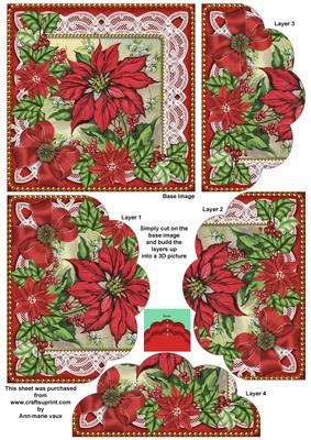 All Red Poinsettia 5in Scallop Bottom Stacker