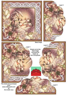 Snowy Village Poinsettia 5in Scallop Bottom Stacker