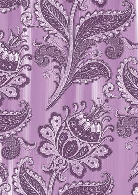 Lilac Big Floral Painted Wallpaper A4 Backing Paper