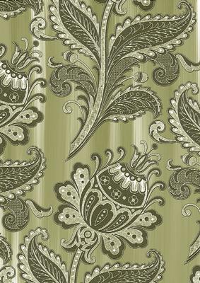 Olive Big Floral Painted Wallpaper A4 Backing Paper
