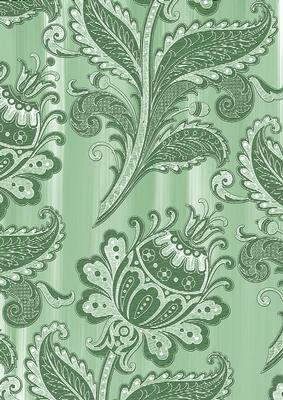 Mint Green Big Floral Painted Wallpaper A4 Backing Paper