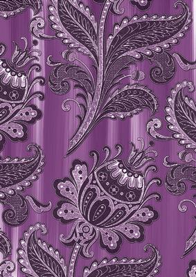 Purple Big Floral Painted Wallpaper A4 Backing Paper
