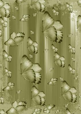 Olive Painted Butterfly A4 Backing Paper