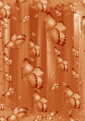 Burnt Orange Painted Butterfly A4 Backing Paper