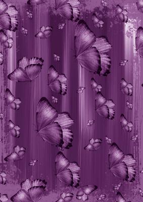 Purple Painted Butterfly A4 Backing Paper