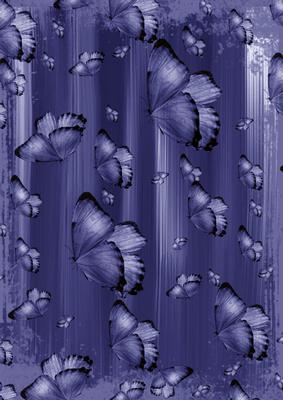 Dark Blue Painted Butterfly A4 Backing Paper