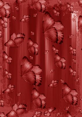 Dark Red Painted Butterfly A4 Backing Paper