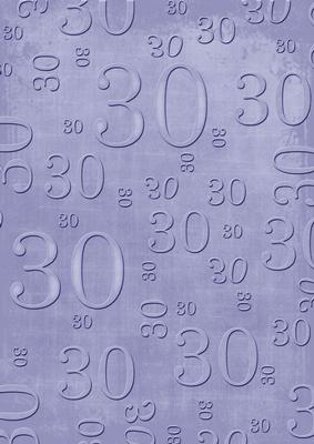 Blue Linen 30 Birthday A4 Backing Paper