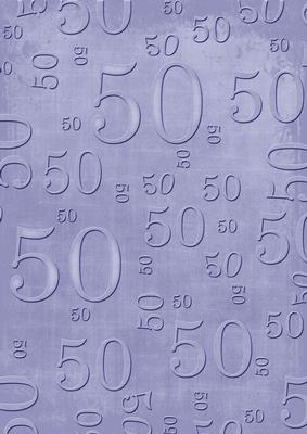 Blue Linen 50 Birthday A4 Backing Paper