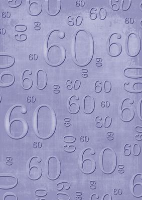 Blue Linen 60 Birthday A4 Backing Paper