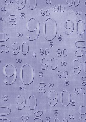 Blue Linen 90 Birthday A4 Backing Paper
