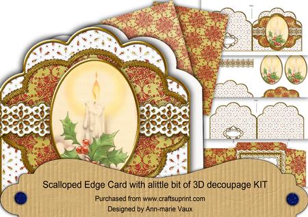 Single Candle Red Anglaise Scallop Step by Step Kit