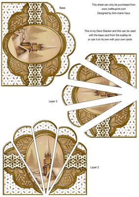 Snow Steeple Bronze Anglaise Scallop Deco Stacker