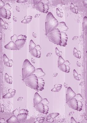 Lilac Butterfly Painted Dolly Stripe A4 Backing Paper